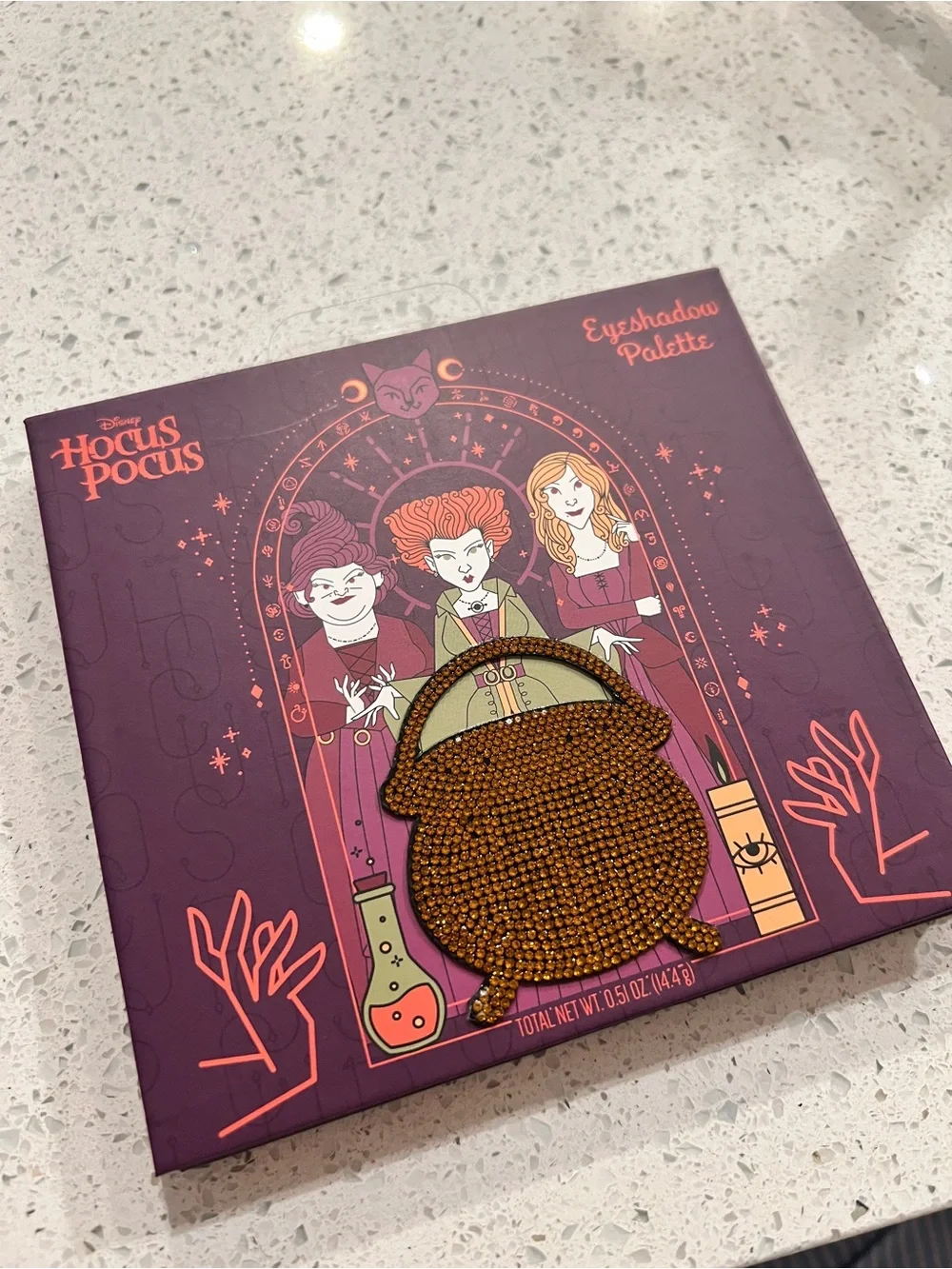 Disney Hocus Pocus Eyeshadow Palette - Purple with Gold Cauldron Accent